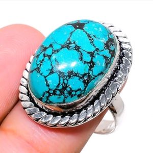 UNISEX STERLING SILVER SANTA ROSA TURQUOISE RING